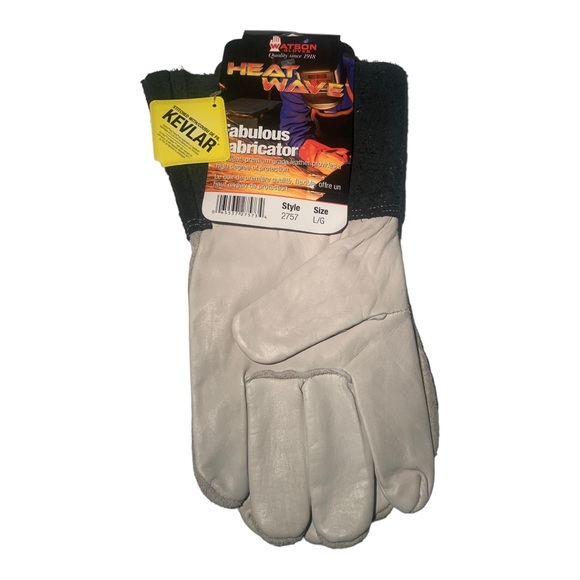 NWT WATSON FABULOUS FABRICATOR LEATHER WORK GLOVES KEVLAR LG - Picture 1 of 2